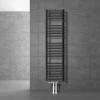 Badheizkörper Mittelanschluss 300x1400 mm Anthrazit gerade mit Boden Anschlussgarnitur LuxeBath