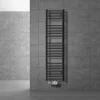Badheizkörper Mittelanschluss 300x1400 mm Anthrazit gerade mit Universale Anschlussgarnitur LuxeBath
