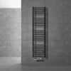 Badheizkörper Mittelanschluss 300x1400 mm Anthrazit gerade mit Wand Anschlussgarnitur LuxeBath