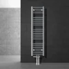 Badheizkörper Mittelanschluss 300x1400 mm Chrome gerade mit Boden Anschlussgarnitur LuxeBath