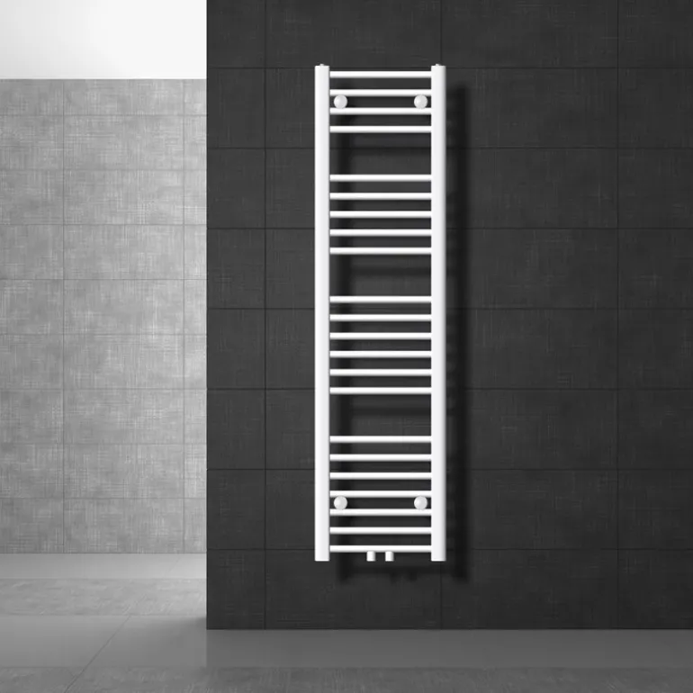 Badheizkörper Mittelanschluss 300x1400 mm Weiß gerade inkl. Montagematerial LuxeBath