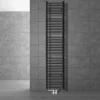 Badheizkörper Mittelanschluss 300x1800 mm Anthrazit gerade mit Boden Anschlussgarnitur LuxeBath