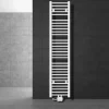 Badheizkörper Mittelanschluss 300x1800 mm Weiß gerade mit Universale Anschlussgarnitur LuxeBath