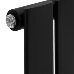 Badheizkörper Mittelanschluss 480x1600 mm Schwarz mit Universal Thermostatventil LuxeBath