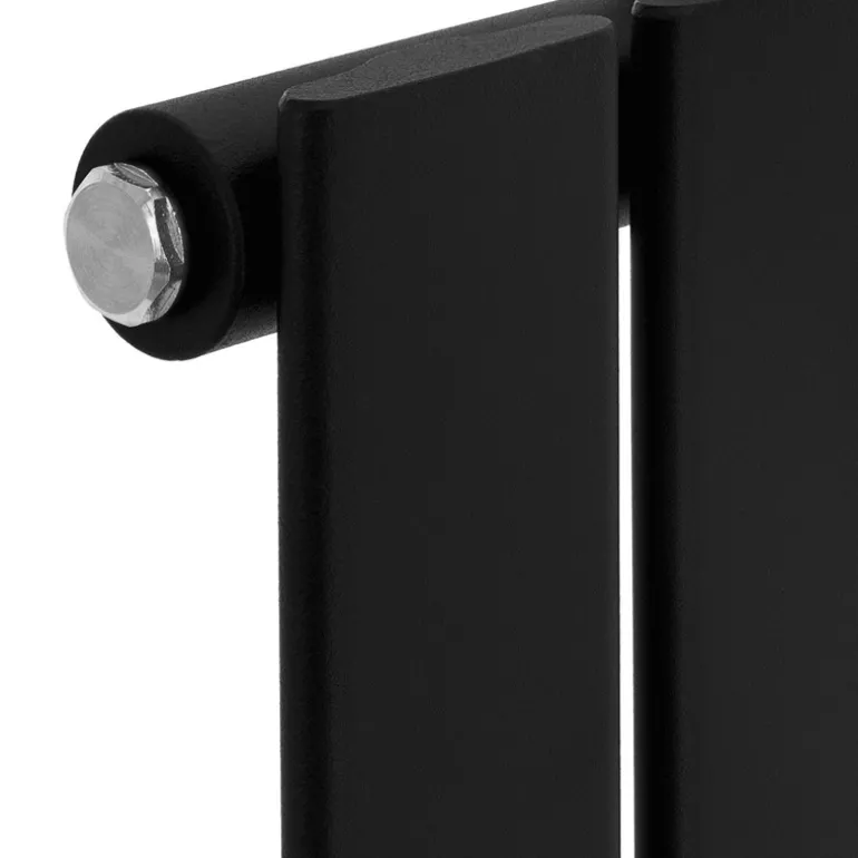 Badheizkörper Mittelanschluss 480x1600 mm Schwarz mit Universal Thermostatventil LuxeBath
