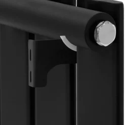 Badheizkörper Mittelanschluss 480x1600 mm Schwarz mit Wand Thermostatventil LuxeBath