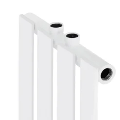 Badheizkörper Mittelanschluss 480x1800 mm Weiß mit Boden Anschlussgarnitur LuxeBath