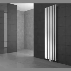 Badheizkörper Mittelanschluss 480x1800 mm Weiß mit Universal Thermostatventil LuxeBath
