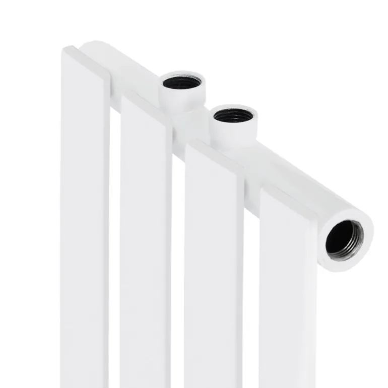 Badheizkörper Mittelanschluss 480x1800 mm Weiß mit Wand Anschlussgarnitur LuxeBath