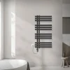 Badheizkörper Mittelanschluss 500x1000 mm Anthrazit mit Heizstab 300W LuxeBath