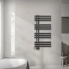 Badheizkörper Mittelanschluss 500x1000 mm Anthrazit mit Universale Anschlussgarnitur LuxeBath