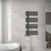 Badheizkörper Mittelanschluss 500x1000 mm Anthrazit mit Wand Anschlussgarnitur LuxeBath