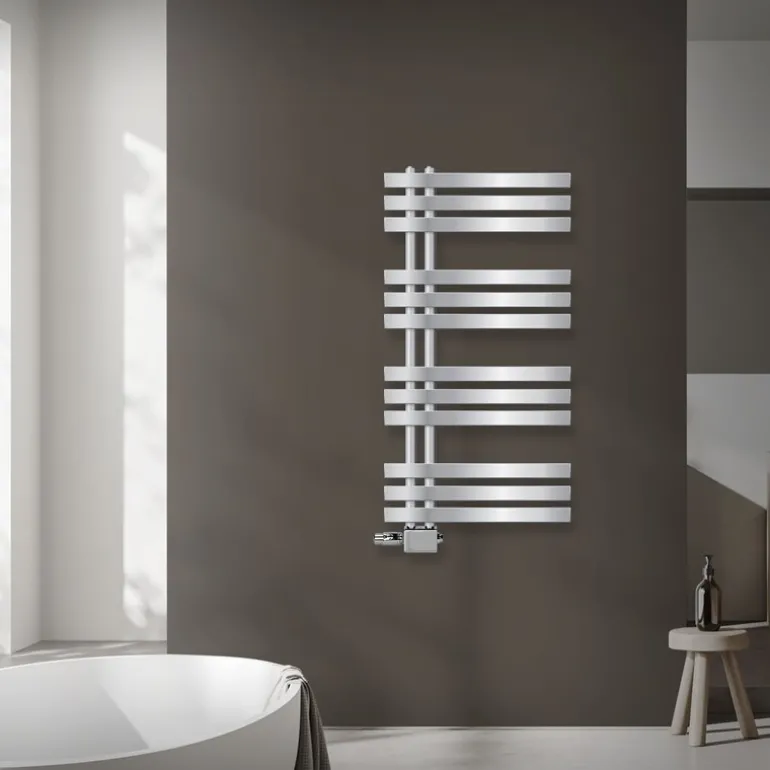 Badheizkörper Mittelanschluss 500x1000 mm Chrome mit Universale Anschlussgarnitur LuxeBath
