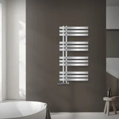 Badheizkörper Mittelanschluss 500x1000 mm Chrome mit Wand Anschlussgarnitur LuxeBath