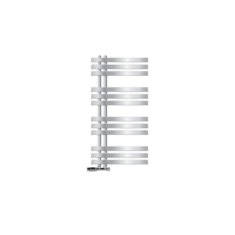 Badheizkörper Mittelanschluss 500x1000 mm Chrome mit Wand Anschlussgarnitur LuxeBath
