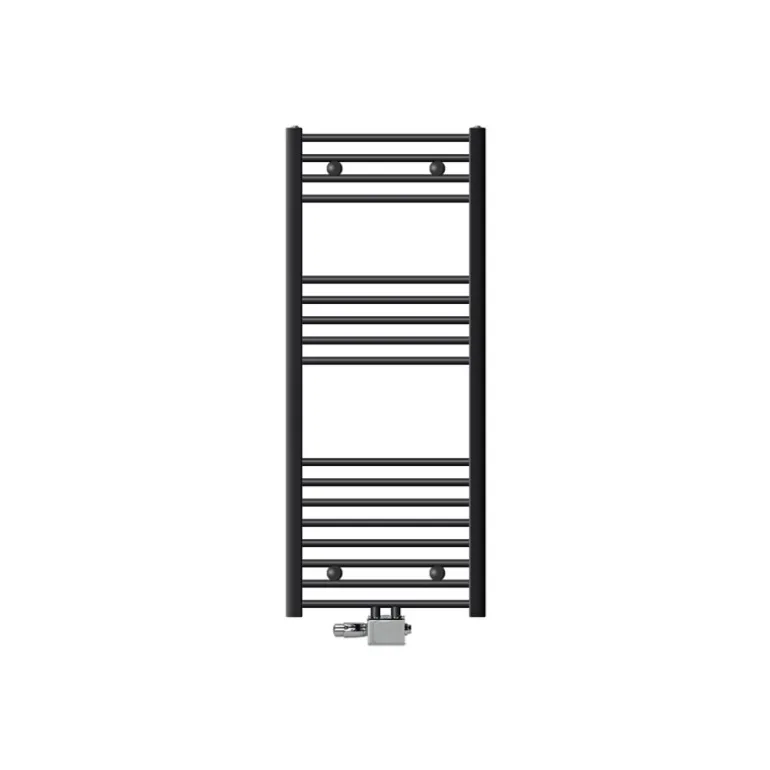 Badheizkörper Mittelanschluss 500x1200 mm Anthrazit gerade mit Universale Anschlussgarnitur LuxeBath
