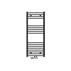 Badheizkörper Mittelanschluss 500x1200 mm Anthrazit gerade mit Wand Anschlussgarnitur LuxeBath