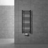 Badheizkörper Mittelanschluss 300x800 mm Anthrazit gerade mit Universale Anschlussgarnitur LuxeBath