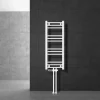 Badheizkörper Mittelanschluss 300x800 mm Weiß gerade mit Boden Anschlussgarnitur LuxeBath