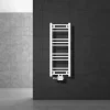 Badheizkörper Mittelanschluss 300x800 mm Weiß gerade mit Universale Anschlussgarnitur LuxeBath