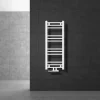 Badheizkörper Mittelanschluss 300x800 mm Weiß gerade mit Wand Anschlussgarnitur LuxeBath