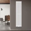 Badheizkörper Mittelanschluss 370x1600 mm Weiß mit Wand Thermostatventil LuxeBath
