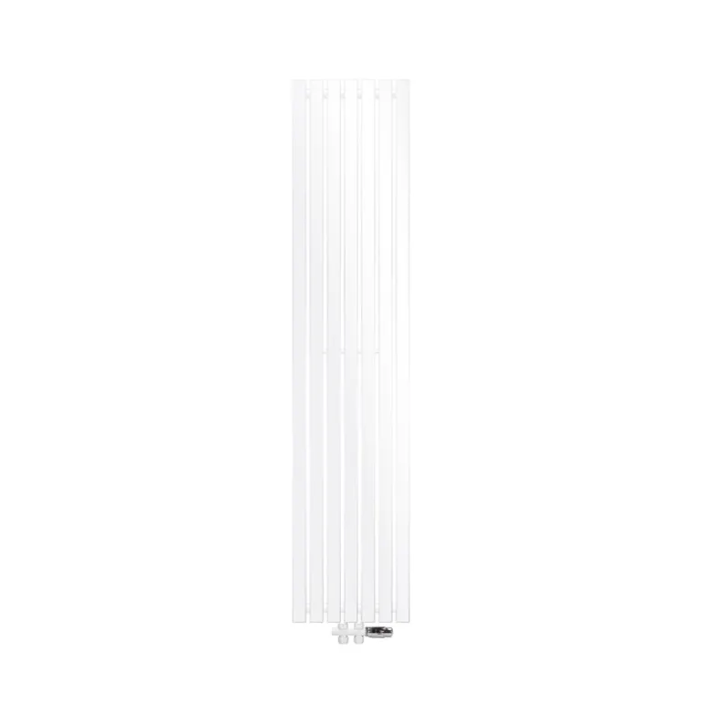 Badheizkörper Mittelanschluss 370x1800 mm Weiß mit Boden Thermostatventil LuxeBath