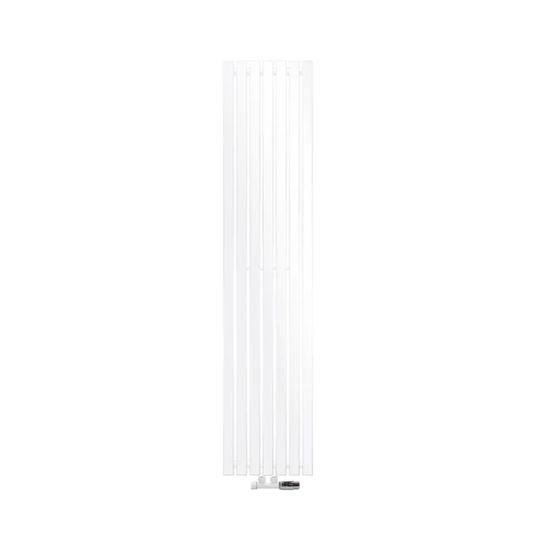 Badheizkörper Mittelanschluss 370x1800 mm Weiß mit Wand Thermostatventil LuxeBath