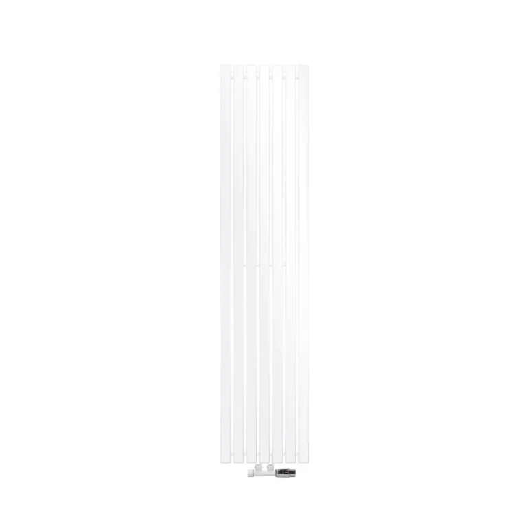 Badheizkörper Mittelanschluss 370x1800 mm Weiß mit Wand Thermostatventil LuxeBath