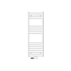 Badheizkörper Mittelanschluss 400x1200 mm Weiß gebogen mit Wand Anschlussgarnitur LuxeBath