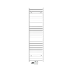 Badheizkörper Mittelanschluss 400x1500 mm Weiß gerade mit Universal Anschlussgarnitur LuxeBath