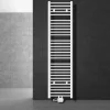 Badheizkörper Mittelanschluss 400x1800 mm Weiß gerade mit Universale Anschlussgarnitur LuxeBath