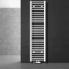 Badheizkörper Mittelanschluss 400x1800 mm Weiß gerade mit Wand Anschlussgarnitur LuxeBath