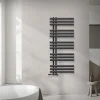 Badheizkörper Mittelanschluss 500x1200 mm Anthrazit mit Wand Anschlussgarnitur LuxeBath