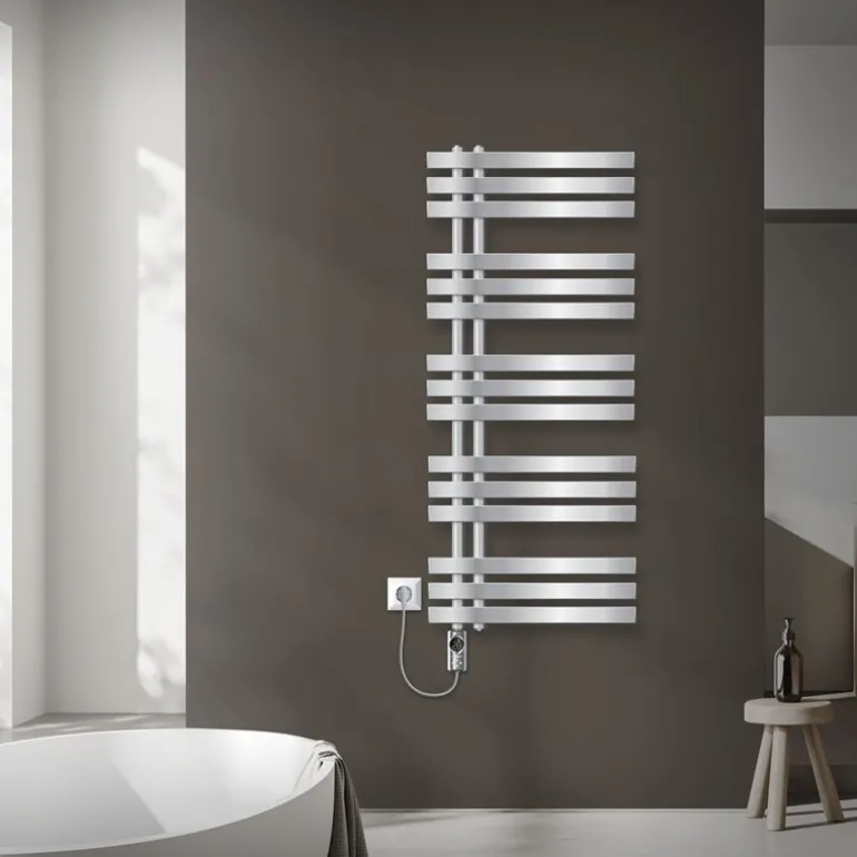 Badheizkörper Mittelanschluss 500x1200 mm Chrom mit Heizstab 1200W LuxeBath