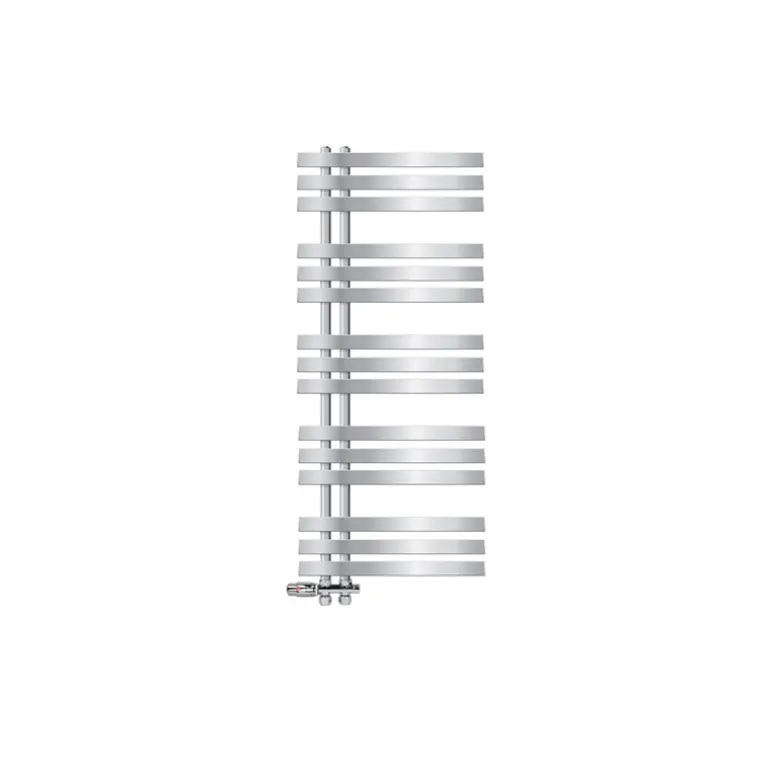Badheizkörper Mittelanschluss 500x1200 mm Chrome mit Boden Anschlussgarnitur LuxeBath
