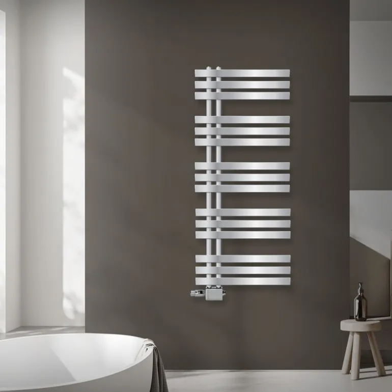 Badheizkörper Mittelanschluss 500x1200 mm Chrome mit Universal Anschlussgarnitur LuxeBath