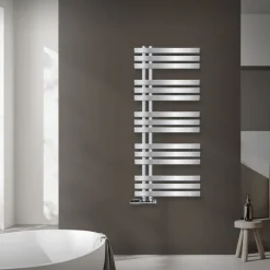 Badheizkörper Mittelanschluss 500x1200 mm Chrome mit Wand Anschlussgarnitur LuxeBath