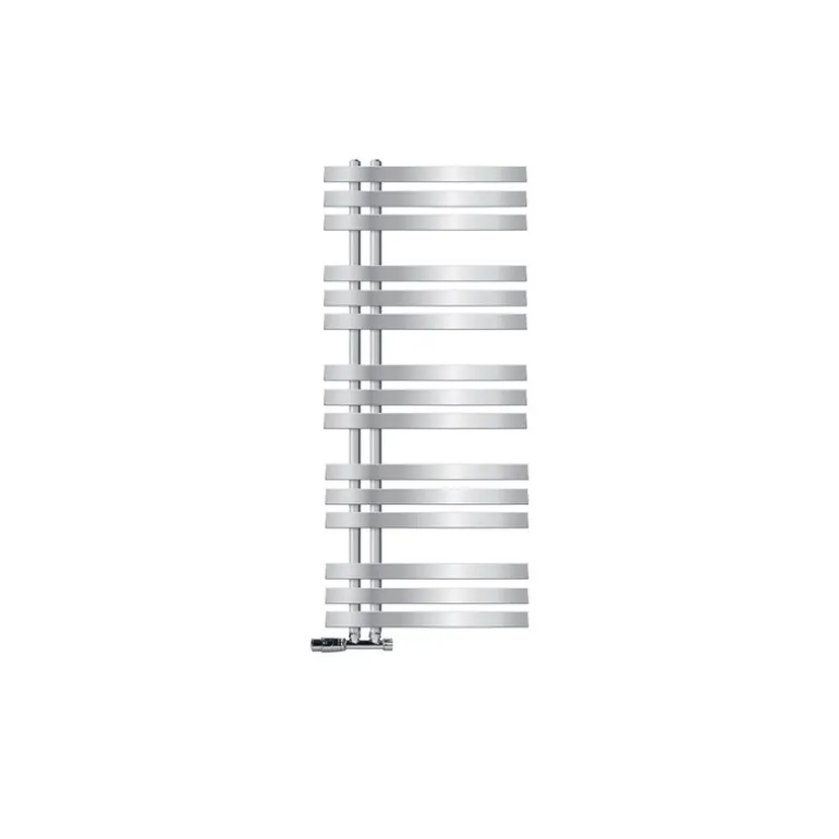 Badheizkörper Mittelanschluss 500x1200 mm Chrome mit Wand Anschlussgarnitur LuxeBath