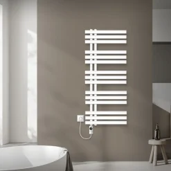 Badheizkörper Mittelanschluss 500x1200 mm Weiß mit Heizstab 1200W LuxeBath