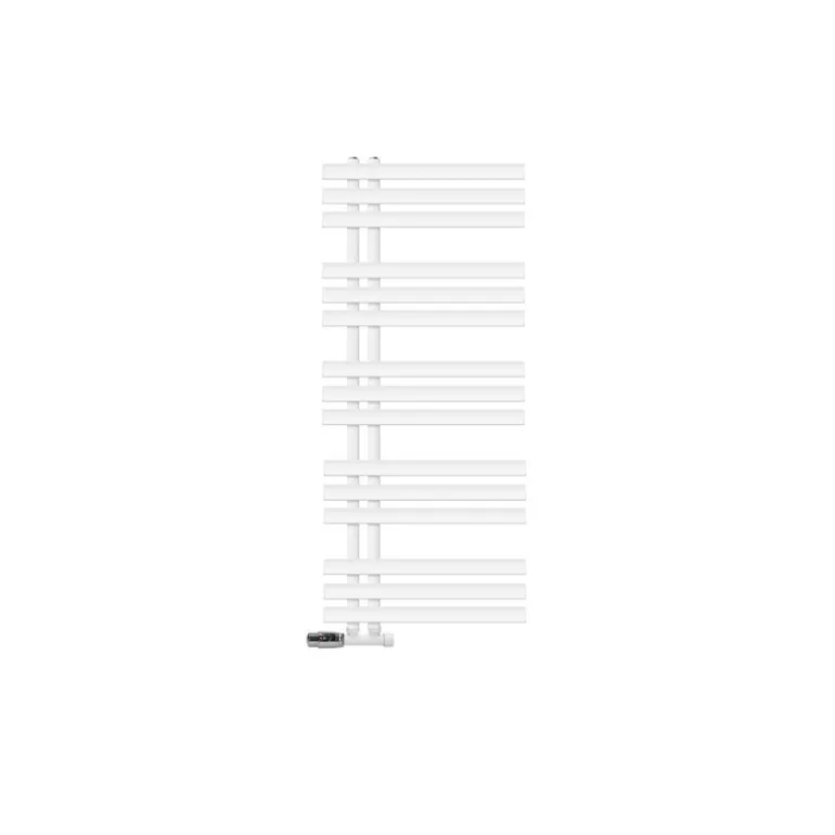 Badheizkörper Mittelanschluss 500x1200 mm Weiß mit Wand Anschlussgarnitur LuxeBath