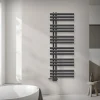 Badheizkörper Mittelanschluss 500x1400 mm Anthrazit mit Universale Anschlussgarnitur LuxeBath
