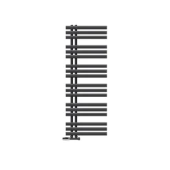 Badheizkörper Mittelanschluss 500x1400 mm Anthrazit mit Wand Anschlussgarnitur LuxeBath