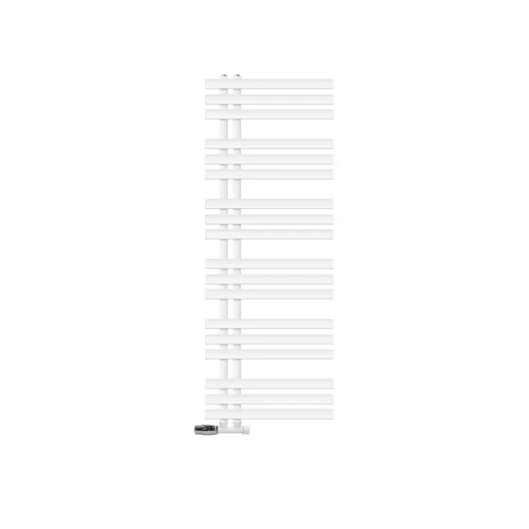 Badheizkörper Mittelanschluss 500x1400 mm Weiß mit Wand Anschlussgarnitur LuxeBath