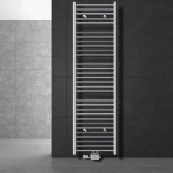 Badheizkörper Mittelanschluss 500x1800 mm Chrome gerade mit Universale Anschlussgarnitur LuxeBath