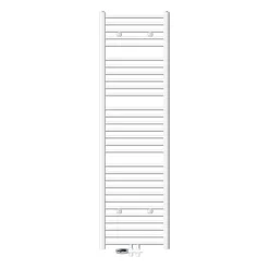 Badheizkörper Mittelanschluss 500x1800 mm Weiß gerade mit Boden Anschlussgarnitur LuxeBath