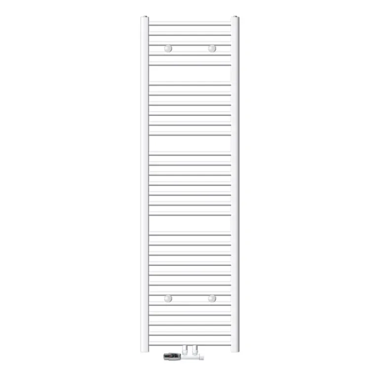 Badheizkörper Mittelanschluss 500x1800 mm Weiß gerade mit Wand Anschlussgarnitur LuxeBath