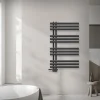 Badheizkörper Mittelanschluss 600x1000 mm Anthrazit mit Universal Anschlussgarnitur LuxeBath