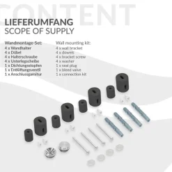 Badheizkörper Mittelanschluss 600x1000 mm Anthrazit mit Universal Anschlussgarnitur LuxeBath