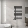 Badheizkörper Mittelanschluss 600x1000 mm Anthrazit mit Wand Anschlussgarnitur LuxeBath